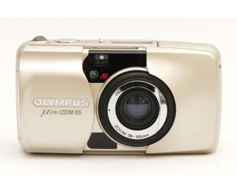An Olympus MJU Zoom 105 compact camera, in camera bag.