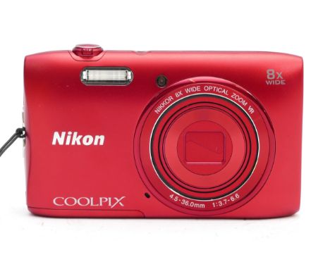 A Nikon Coolpix S3600 digital camera. 