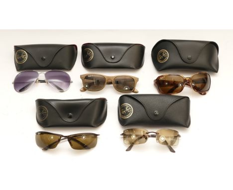 Ray-Ban; Five cased pairs of Ray-Ban designer sunglasses. (5) 