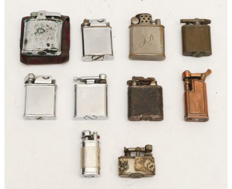 A collection of ten mid 20th century and later pocket cigarette lighters, petrol and gas operated, to include three Polo lift