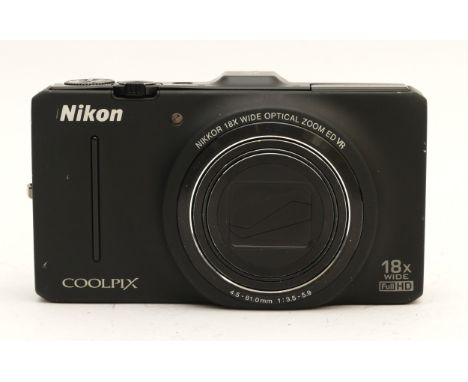 A Nikon Coolpix S9300 digital camera. 