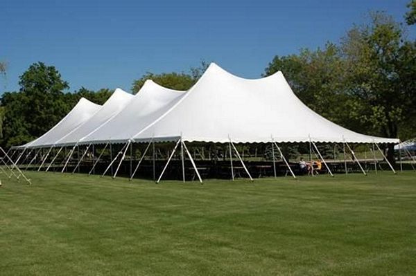 Aztec Tents 60 ft. x 120 ft. Twin Peak Pole Tent, (2) 60 ft. x 20 ft ...