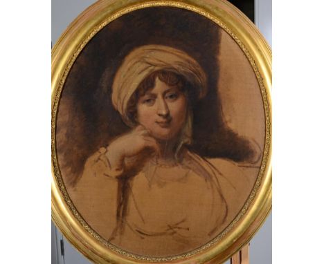 Attributed to George Henry Harlow (1787-1819) Unfinished portrait of Mary (nee Ricketts), Countess of Northesk (1768-1835)  O