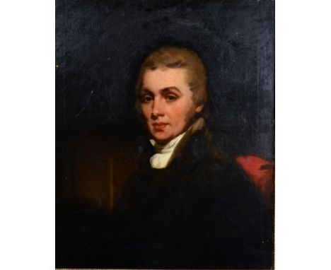 Manner of Sir Thomas Lawrence (1769-1830) Portrait of a gentleman in a white stock Oil on canvas, 75cm by 62cm    Provenance: