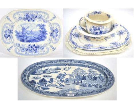 A Brameld Pearlware Meat Platter, circa 1830, printed with a scene for Don Quixote within a foliate border, 49cm wide; A Simi