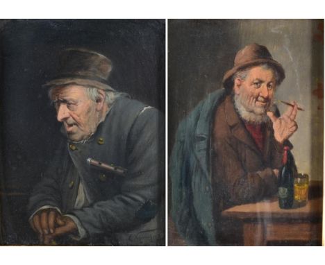 Carl Schleicher (1825-1903) Ukraine Head and shoulders portrait of an elderly man Oil on panel, together with a further portr