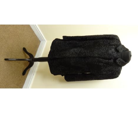 Vintage Swakara Astrakhan coat retailed by Whiteheads of Montpelier Furriers, Harrogate, measures 22" under arm to under (app