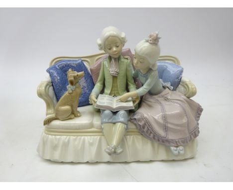 Lladro group 'Story Time' no. 5229, L27cm 