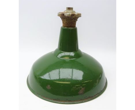 Benjamin style green enamel lightshade, D40cm