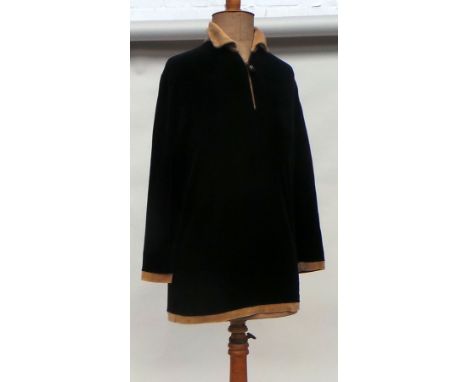 A vintage velour 'Fendi' tunic top, a pleated gold 'Morgan & Co.' evening dress - approx size 8. A 50s/60s printed cotton wra
