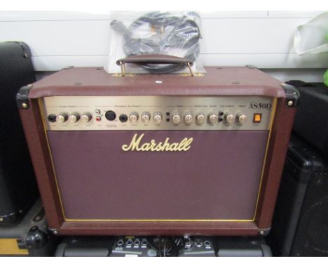 A Marshall Model AS50D amplifier circa 2015 with leads and instruction book 