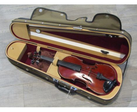 A violin 'The Maidstone' by Murdoch and Murdoch of London, 3/4 size, 56cm length, with bow, padded case