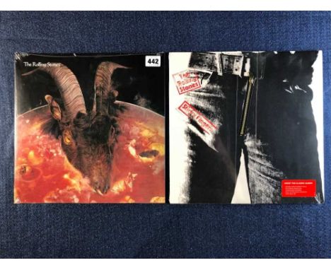 The Rolling Stones - 2 LP records; Sticky Fingers - Sealed 2015 remaster 2xLP deluxe edition with zipper, Goats Head Soup - S