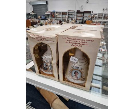 Bell's Scotch Whisky decanters with contents