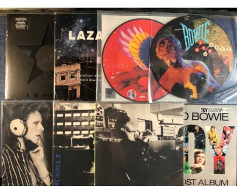 Bowie 8 LP records - Blackstar 1st euro pressing 2015, Lazarus 2 x LP + 1 single-sided 2016, Re: call LPs 1,2 &amp; 3 2015, L