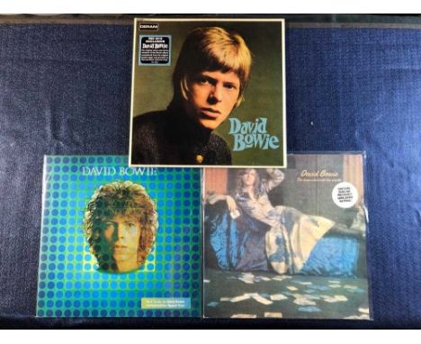Bowie - 3 x LP records - 1st 3 LPs reissues, David Bowie - Mono and stereo versions RSD 2018, Red and Blue vinyl remastered s