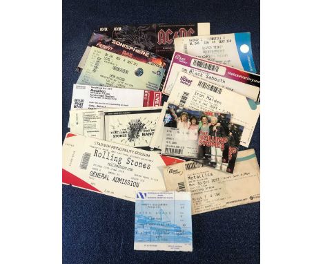A group of concert tickets; Queen - Birmingham NEC 1st Sep 1984 (Works). The Rolling Stones - Sabado 2007, Th O2 2007, Wales 
