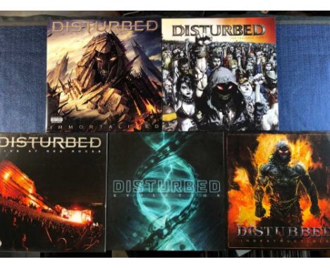 Disturbed - 5 LP records; Ten Thousand Fists - 2015 EU reissue 2xLP, Live At Red Rocks - 2xLP 2017 EU pressing, Immortalized 