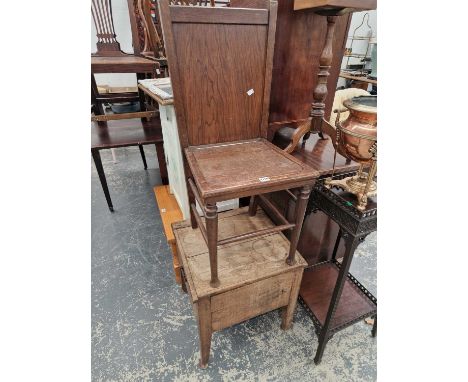 A vintage Valet chair and an oak commode box.