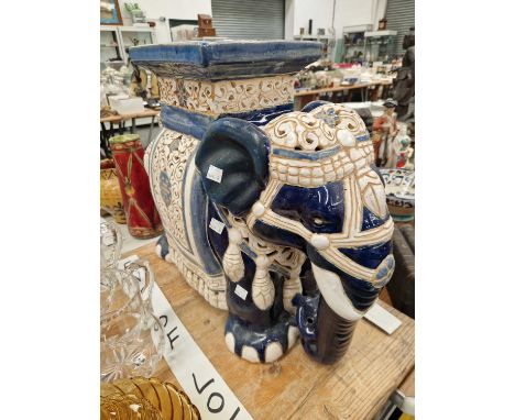 A Chinese pottery elephant form garden seat