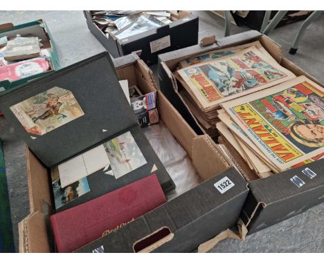 1970s Valiant and Hornet paper magazines, empty and full post card albums, etc.