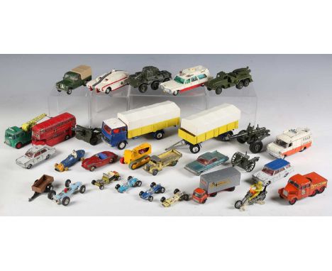 A group of diecast vehicles, including Dinky Toys No. 109 Gabriel Model T Ford, boxed, No. 917 Mercedes Benz LP 1920 wagon an