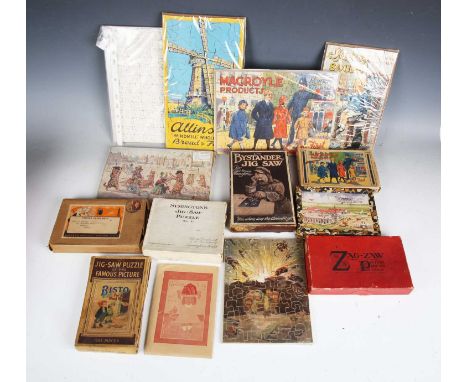 A group of jigsaws, including Louis Wain 'One Penny A Pound' and Allinson 'Windmill Wholemeal Bread &amp; Flour', together wi