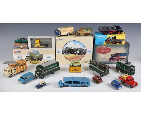 A small group of diecast vehicles, including Dinky Toys BBC TV vehicles, No. 967 Mobile Control Room, No. 968 TV Roving Eye V
