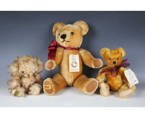 A modern Merrythought limited edition Cheeky Silken Tip teddy bear, a Merrythought mohair teddy bear and a Deans limited edit