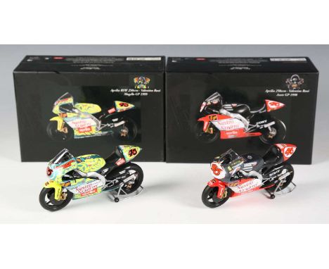 Two Minichamps 1:12 scale Classic Bike Series model GP racing motorcycles, comprising No. 990046 Aprilia RSW 250ccm Valentino
