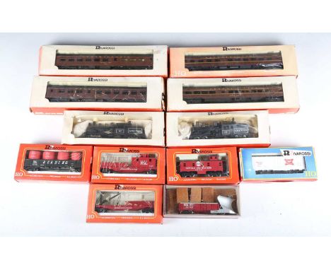 A group of Rivarossi HO gauge railway items, comprising two No. 1219 steam locomotives in LC &amp; N Co black, four coaches i