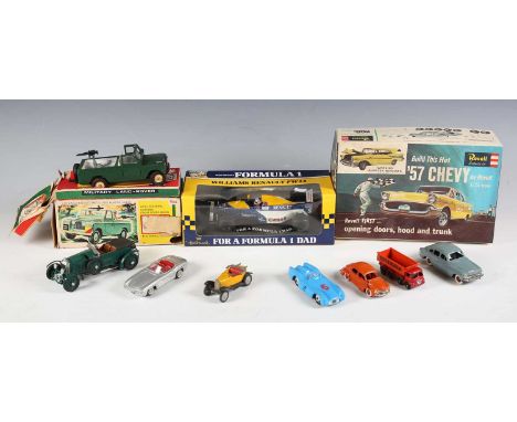 A Britains Military Land-Rover, boxed, a Tekno Mercedes Benz 300SL and a group of other model cars (playwear and faults).