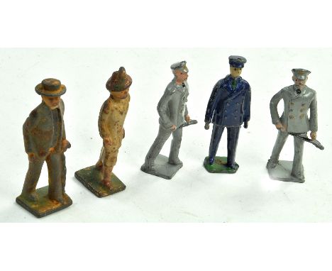 Interesting group of early issue metal civilian figures, various makers including Charbens. Fair to Good.