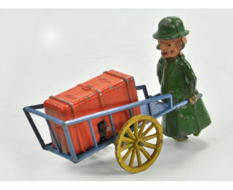 Charbens Mechanical Issue comprising Novelty Man with Cart. Appears to be working and is generally well preserved. Scarce.