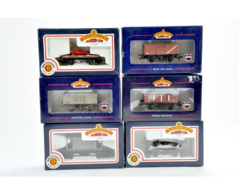 Bachmann 00 Model Railway issues comprising rolling stock wagons x 6. Including car carrier. Appear excellent in slightly wor