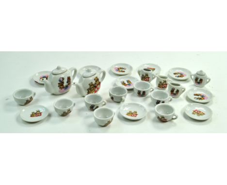 Teddy Bear's Picnic themed ceramic tea set. Would benefit from a clean but mostly bright and well preserved. 