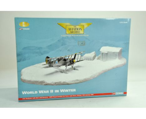 Corgi Diecast Model Aircraft comprising 1/72 World War II in Winter Diorama set featuring J-8A Gladiator. Appears complete wi