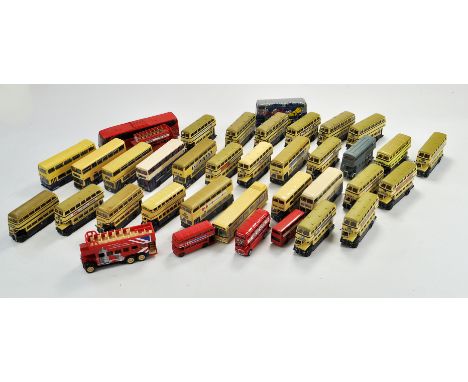 A group of diecast (mostly) double deck coaches / buses relating to EFE, Corgi and some others. 1/76 scale. Whilst the collec