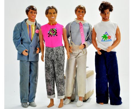 A Group of Vintage Male Dolls in good condition including two 1968 Mattel Ken Dolls Made in Taiwan, 1990 Mattel bearded Alan 