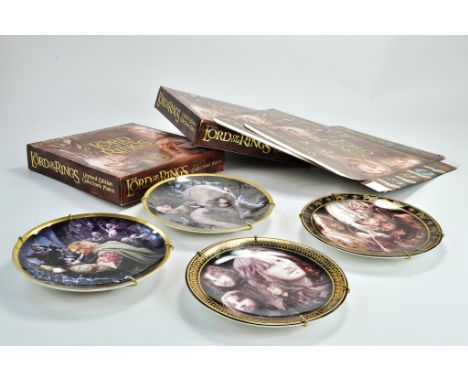 Lord of the Rings LOTR collectables comprising assortment of ceramic plates, limited editions. Likely displayed hence would b
