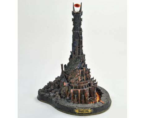 Lord of the Rings LOTR collectables comprising Danbury Mint impressive large heavy model lamp depicting Barad Dur - The Tower