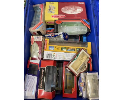 A very large group of empty boxes, sold in three large crates attributable earlier bus section lots within the catalogue (lot