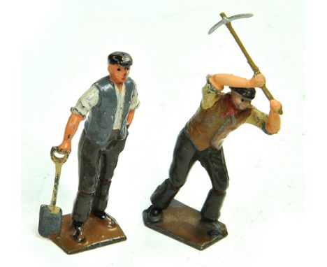 Charbens duo of Metal Roadside Worker figures. Generally good to very good.