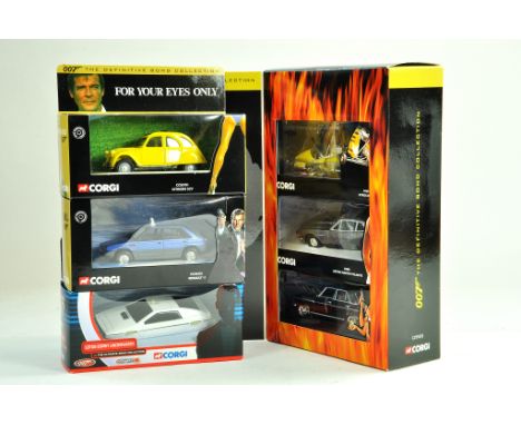 A group of six Corgi James Bond Diecast issues including trio set. Excellent in Boxes.