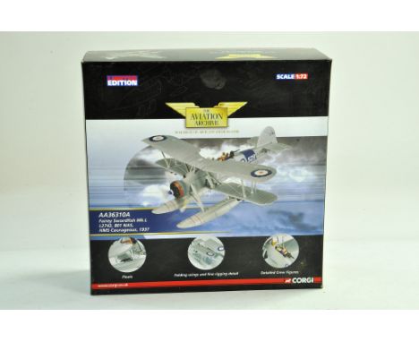 Corgi Diecast Model Aircraft comprising 1/72 No AA36310A Fairey Swordfish MKI. Appears complete with no damage, looks to have