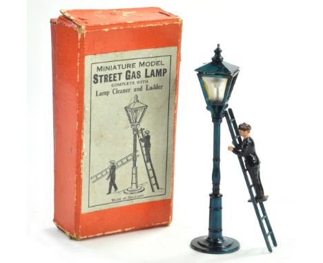 Johillco Miniature Street Gas Lamp with Lamp Cleaner and Ladder. Example is well preserved, in harder to find colour scheme. 