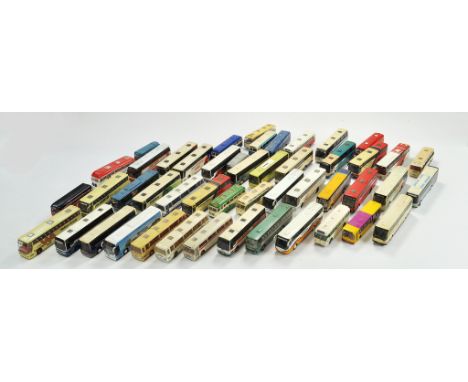 An impressive and large group of 47 diecast single deck coaches / buses relating to EFE, Corgi and some others inc Creative M