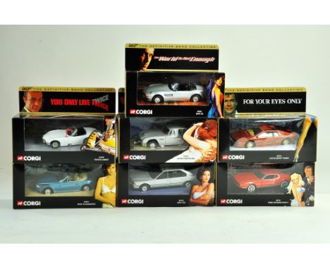 A group of seven Corgi James Bond Diecast issues. Excellent in Boxes.