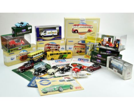 A large group of diecast comprising mostly Corgi sports car and transport issues, as well as others. Generally very good to e