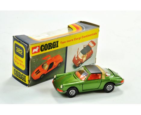 Corgi No. 382 Porsche Targa 911S in green. Appears very good to excellent in good box.